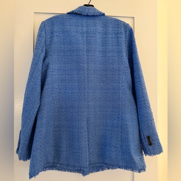 NWOT Ann Taylor Fringe Tweed Double Breasted Blazer - Picture 6 of 7